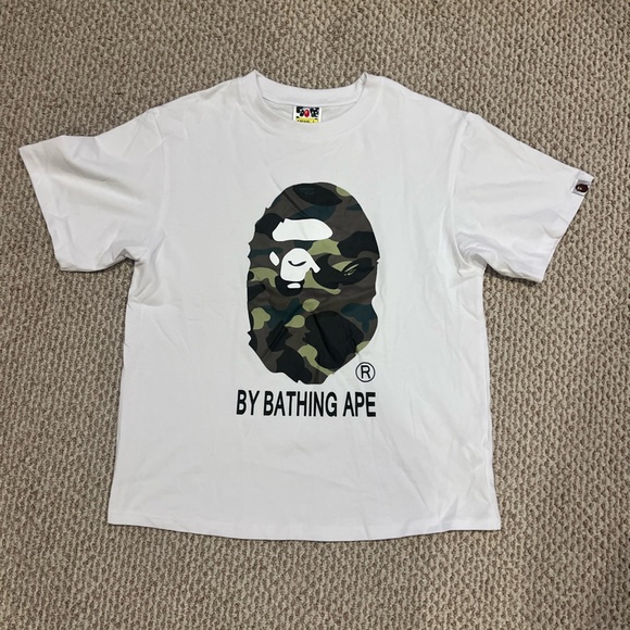 Bape White Camo Ape Tee - Picture 1 of 4
